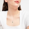 Thumbnail Image 4 of Emerald & Diamond Necklace 1/10 ct tw 10K White Gold 18"