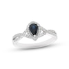Thumbnail Image 1 of Blue Sapphire & Diamond Ring 1/6 ct tw 10K White Gold