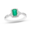 Thumbnail Image 1 of Emerald & Diamond Ring 1/6 ct tw 10K White Gold