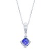 Thumbnail Image 2 of Blue Lab-Created Sapphire & Diamond Necklace Sterling Silver 18"