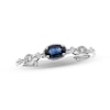 Blue Sapphire & Diamond Ring 1/10 ct tw Round-cut 10K White Gold