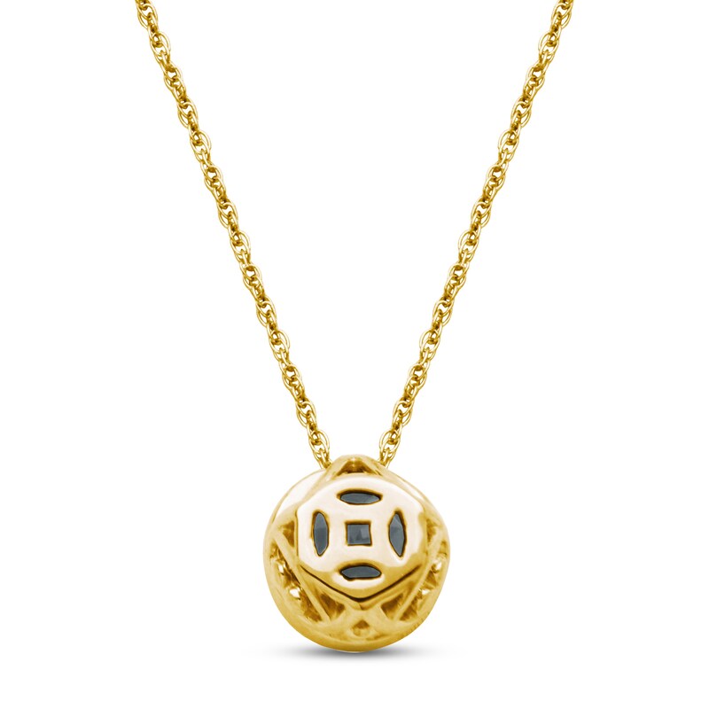 Main Image 3 of Aquamarine Necklace 10K Yellow Gold 18"
