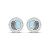 Thumbnail Image 2 of White & Black Lab-Created Opal Inlay & White Lab-Created Sapphire Yin-Yang Earrings Sterling Silver