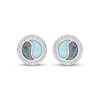 Thumbnail Image 1 of White & Black Lab-Created Opal Inlay & White Lab-Created Sapphire Yin-Yang Earrings Sterling Silver