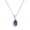Thumbnail Image 1 of Amethyst & White Lab-Created Sapphire Necklace Sterling Silver 18"