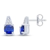 Thumbnail Image 1 of Blue & White Lab-Created Sapphire Earrings Sterling Silver