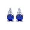 Thumbnail Image 2 of Blue & White Lab-Created Sapphire Earrings Sterling Silver