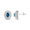 Blue & White Topaz Earrings Sterling Silver