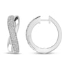 White Lab-Created Sapphire Twist Hoop Earrings Sterling Silver