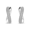 White Lab-Created Sapphire Twist Hoop Earrings Sterling Silver