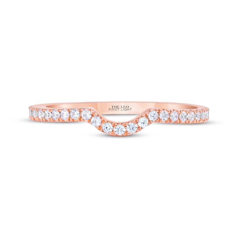 Main Image 3 of THE LEO First Light Diamond Contoured Wedding Band 1/5 ct tw 14K Rose Gold