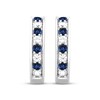 Blue & White Lab-Created Sapphire Hoop Earrings Sterling Silver