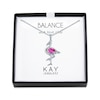 Thumbnail Image 1 of Pear-Shaped Pink & White Lab-Created Sapphire Flamingo Necklace Sterling Silver 18"