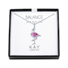 Thumbnail Image 0 of Pear-Shaped Pink & White Lab-Created Sapphire Flamingo Necklace Sterling Silver 18"