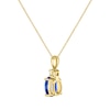 Thumbnail Image 3 of Oval-Cut Blue Lab-Created Sapphire & Diamond Necklace 10K Yellow Gold 18"