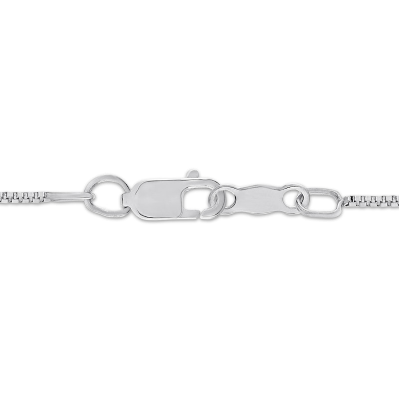 Main Image 4 of Swiss Blue Topaz & White Lab-Created Sapphire Cross Necklace Sterling Silver 18"