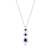 Thumbnail Image 1 of Blue & White Lab-Created Sapphire Twist Drop Necklace Pear & Round Sterling Silver 18&quot;