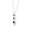 Thumbnail Image 2 of Blue & White Lab-Created Sapphire Twist Drop Necklace Pear & Round Sterling Silver 18&quot;