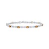 Thumbnail Image 0 of Oval-Cut Citrine & Diamond Infinity Link Bracelet Sterling Silver 7.25"