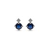 Thumbnail Image 2 of Round Blue Sapphire & Diamond Stud Earrings 1/20 ct tw 10K White Gold