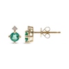 Thumbnail Image 0 of Round-Cut Emerald & Diamond Stud Earrings 1/20 ct tw 10K Yellow Gold