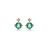 Thumbnail Image 1 of Round-Cut Emerald & Diamond Stud Earrings 1/20 ct tw 10K Yellow Gold