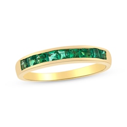 Square-Cut Emerald Ring 10K Yellow Gold