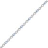 Thumbnail Image 2 of Oval-Cut Aquamarine & White Lab-Created Sapphire Infinity Link Bracelet Sterling Silver 7.25"