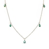 Thumbnail Image 1 of Pear-Shaped Emerald Dangle Station Necklace 10K Yellow Gold 18"