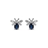 Thumbnail Image 2 of Oval-Cut Blue Sapphire & Diamond Bee Earrings 1/15 ct tw 10K White Gold