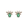 Thumbnail Image 2 of Oval-Cut Emerald & Diamond Bee Earrings 1/15 ct tw 10K Yellow Gold