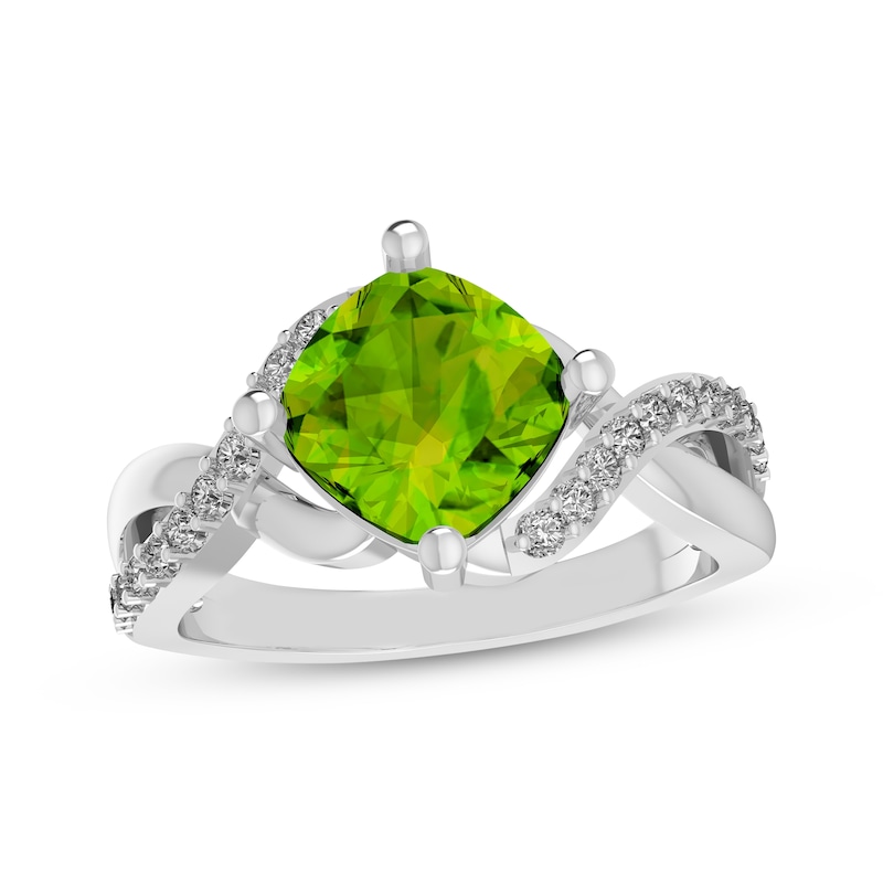 Sterling Silver Gemstone and White Topaz Swirl Rings Sterling Silver Gemstone and White Topaz Swirl Rings