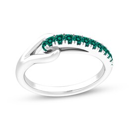 Love + Be Loved Lab-Created Emerald Ring Sterling Silver