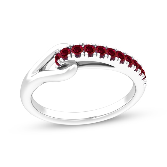 Love + Be Loved Lab-Created Ruby Ring Sterling Silver