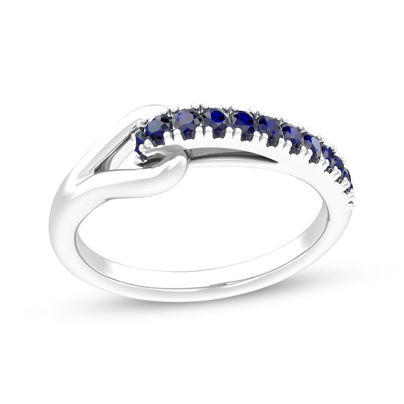Main Image 1 of Love + Be Loved Blue Lab-Created Sapphire Ring Sterling Silver