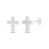Thumbnail Image 1 of Diamond Cross Earrings 1/20 ct tw Sterling Silver