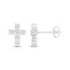 Thumbnail Image 3 of Diamond Cross Earrings 1/20 ct tw Sterling Silver