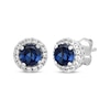 Thumbnail Image 3 of Round-Cut Blue & White Lab-Created Sapphire Gift Set Sterling Silver - Size 7