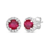 Thumbnail Image 4 of Round-Cut Lab-Created Ruby & White Lab-Created Sapphire Gift Set Sterling Silver - Size 7