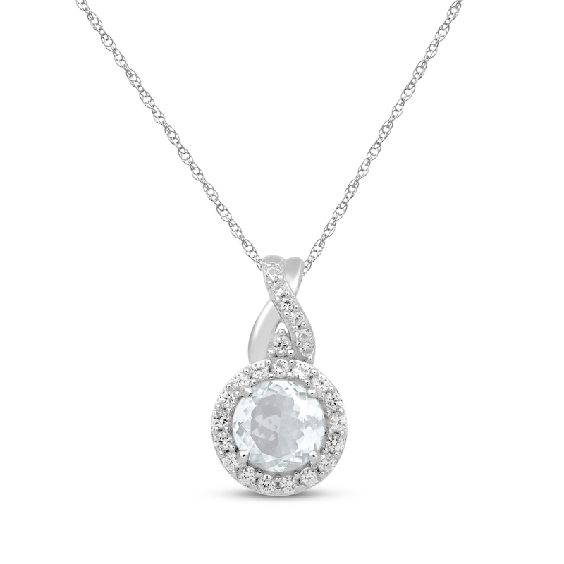 Main Image 2 of Round-Cut White Lab-Created Sapphire Gift Set Sterling Silver - Size 7
