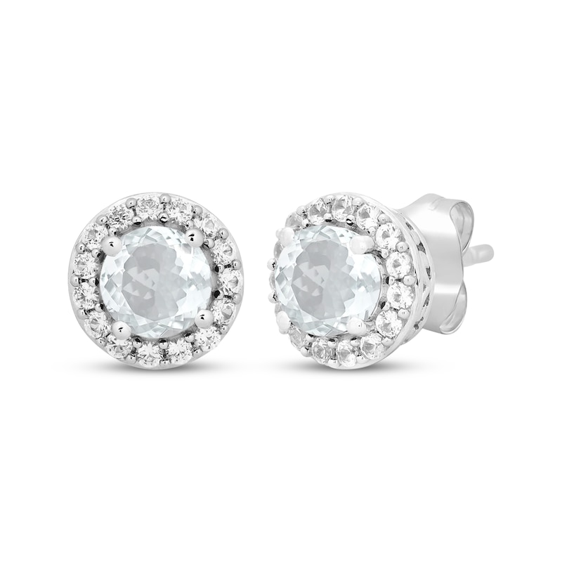 Main Image 4 of Round-Cut White Lab-Created Sapphire Gift Set Sterling Silver - Size 7
