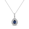 Thumbnail Image 2 of Pear-Shaped Blue & White Lab-Created Sapphire Gift Set Sterling Silver - Size 7
