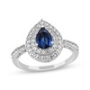 Thumbnail Image 3 of Pear-Shaped Blue & White Lab-Created Sapphire Gift Set Sterling Silver - Size 7