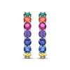 Thumbnail Image 2 of Multi Round-Cut Gemstone Hoop Earrings Sterling Silver
