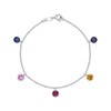 Thumbnail Image 0 of Round-Cut Multi-Gemstone Drop Bracelet Sterling Silver 7.25”
