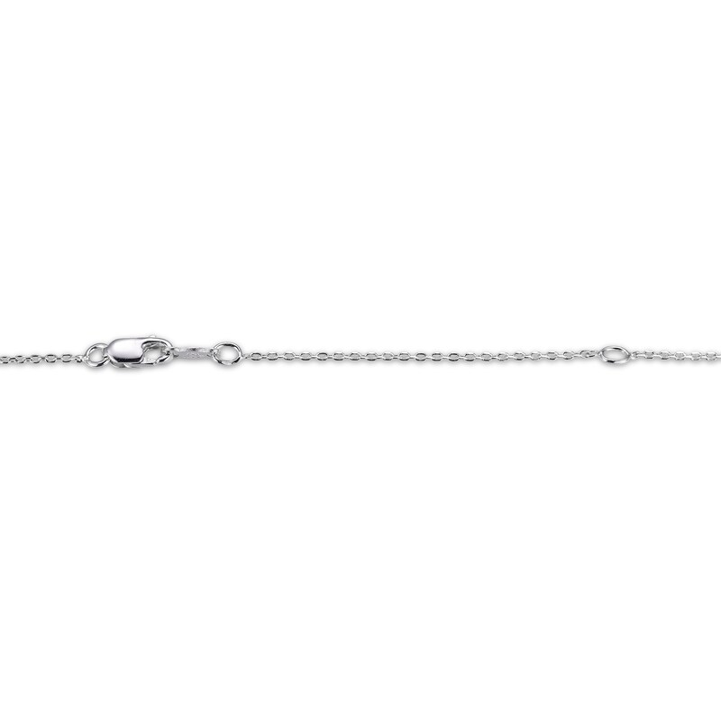 Main Image 4 of Oval-Cut Garnet Cross Necklace Sterling Silver 18”