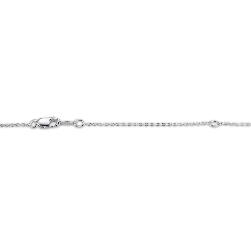 Oval-Cut White Lab-Created Sapphire Necklace Sterling Silver 18”