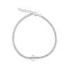 Thumbnail Image 1 of Pear & Round-Cut White Lab-Created Sapphire Bracelet Sterling Silver 8.5”