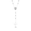 Thumbnail Image 3 of Round-Cut Blue & White Lab-Created Sapphire Cross Lariat Necklace Sterling Silver 18”