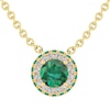 Thumbnail Image 0 of Round-Cut Lab-Created Emerald & Round-Cut White Lab-Created Sapphire Necklace 10K Yellow Gold 18“